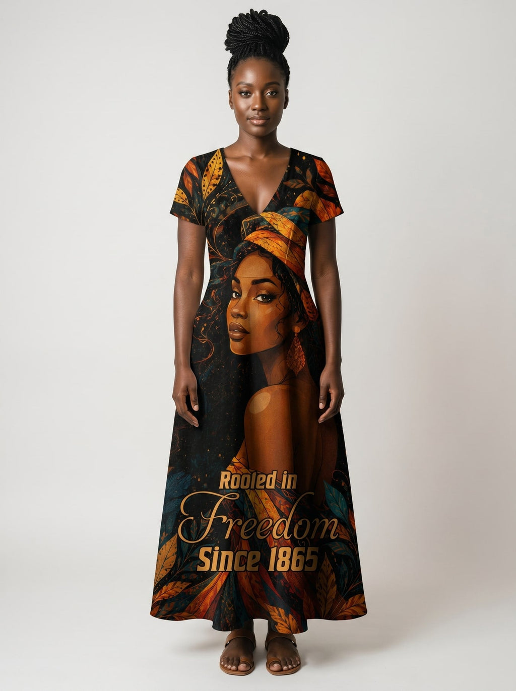 'Huru' Short Sleeve Maxi Dress