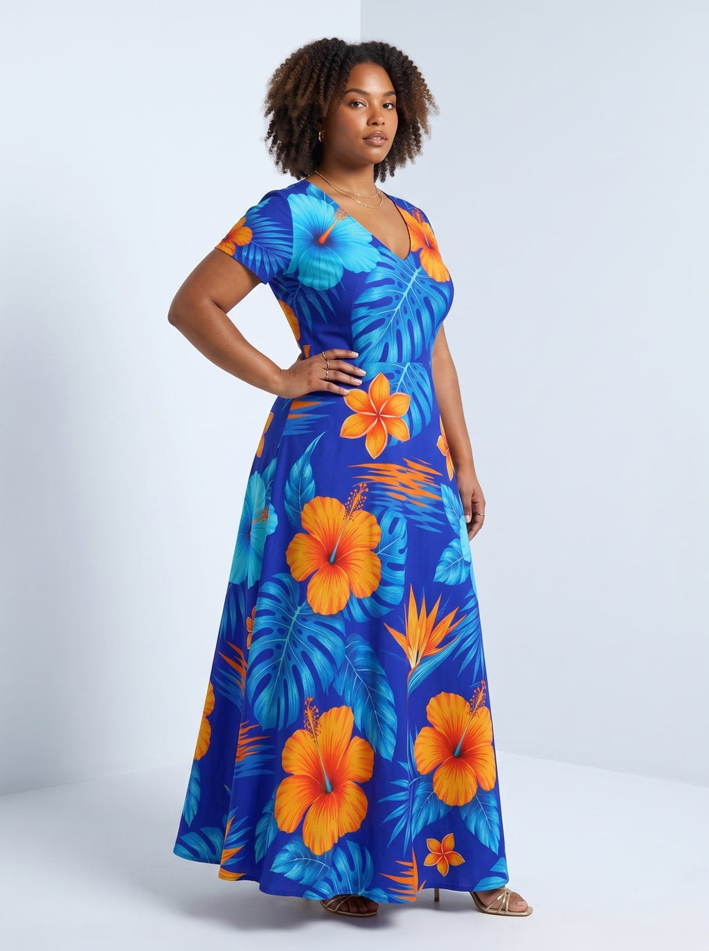 'Maua' Short Sleeve Maxi Dress