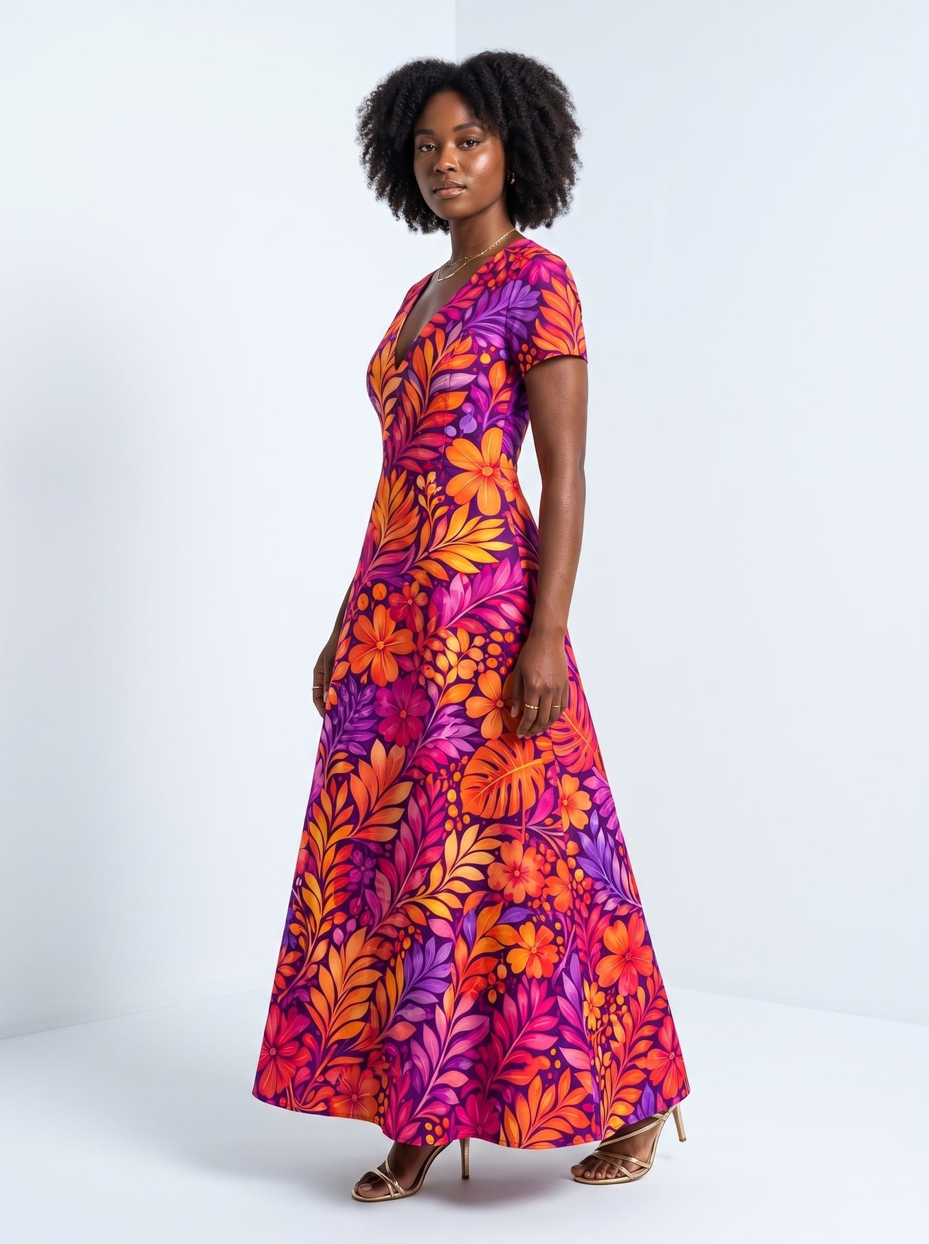 'Waridi' Short Sleeve Maxi Dress