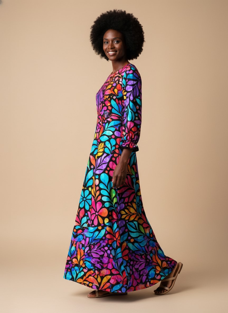 'Rangi' Long Sleeve Maxi Dress
