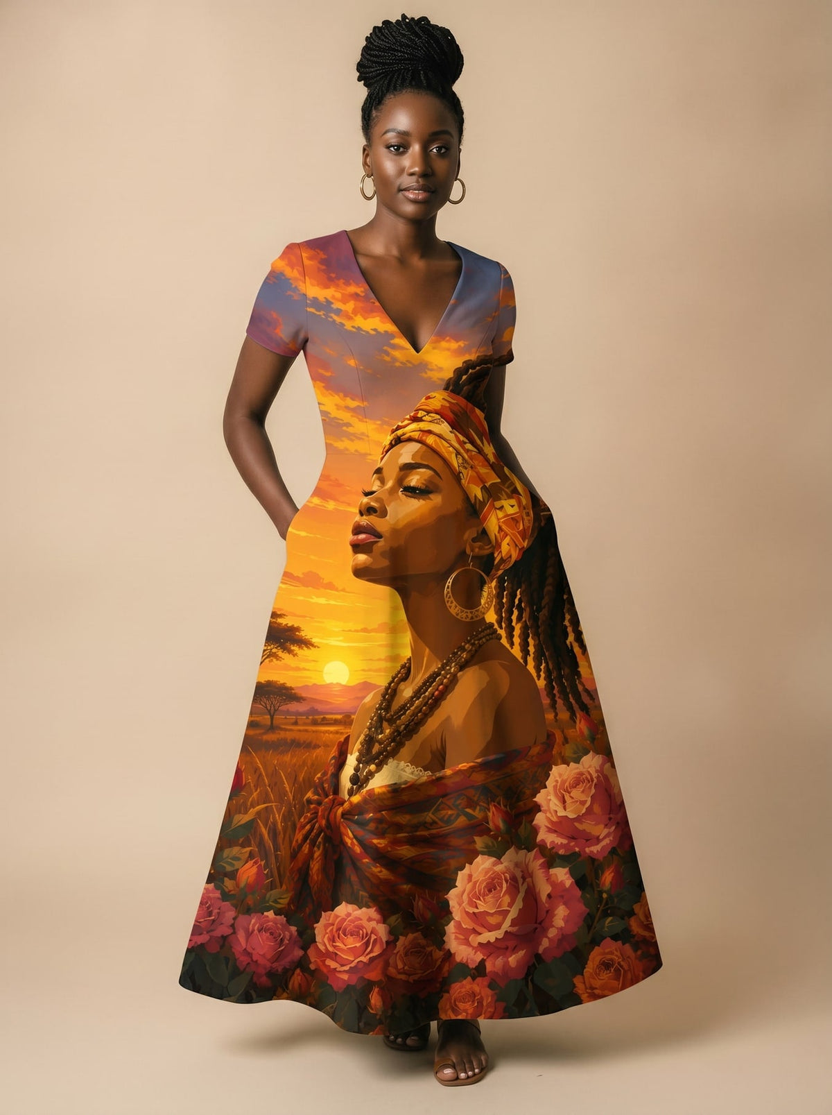'Tulia' Short Sleeve Maxi Dress