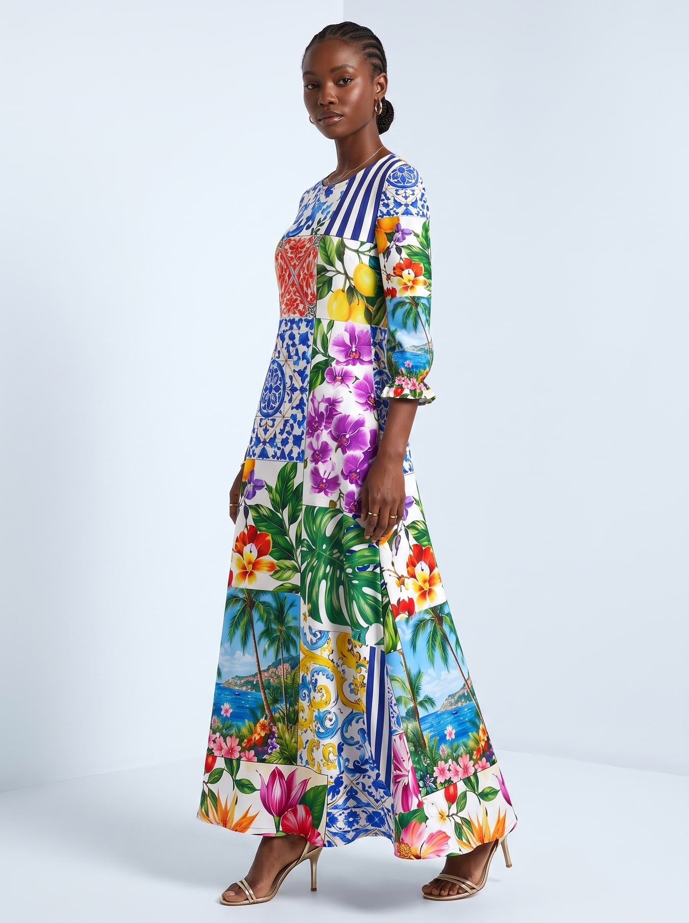 'Kisiwa' Long Sleeve Maxi Dress