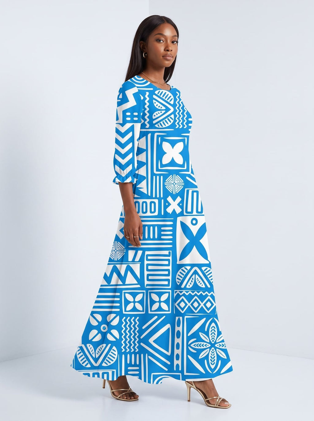'Anga' Long Sleeve Maxi Dress