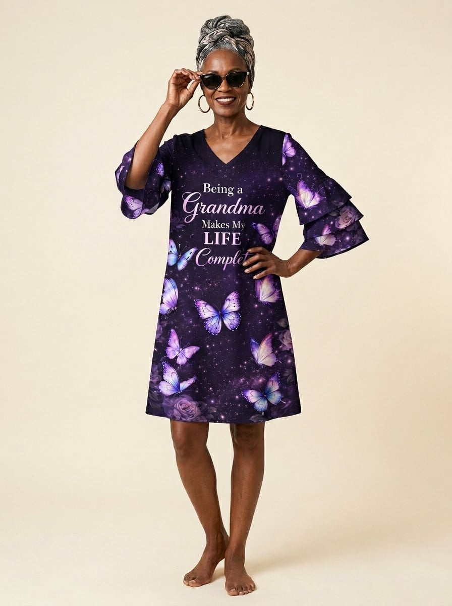 'Nyamekye' Stacked Ruffle Sleeve Dress