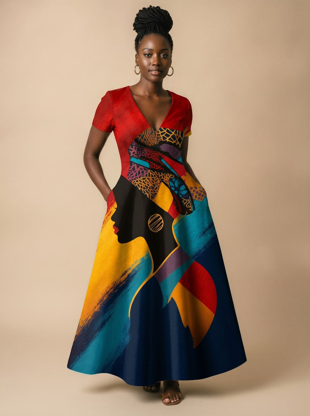 'Nala' Short Sleeve Maxi Dress