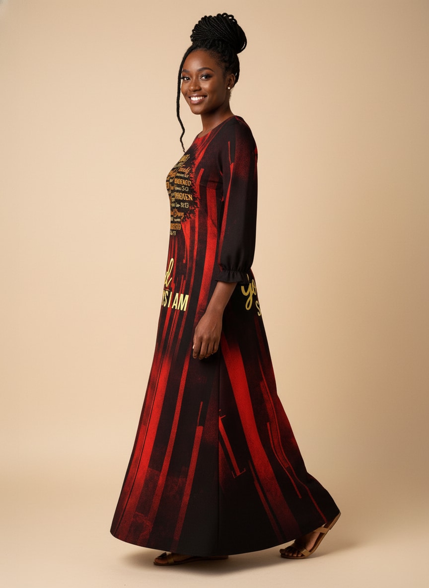 'Asante' Long Sleeve Maxi Dress