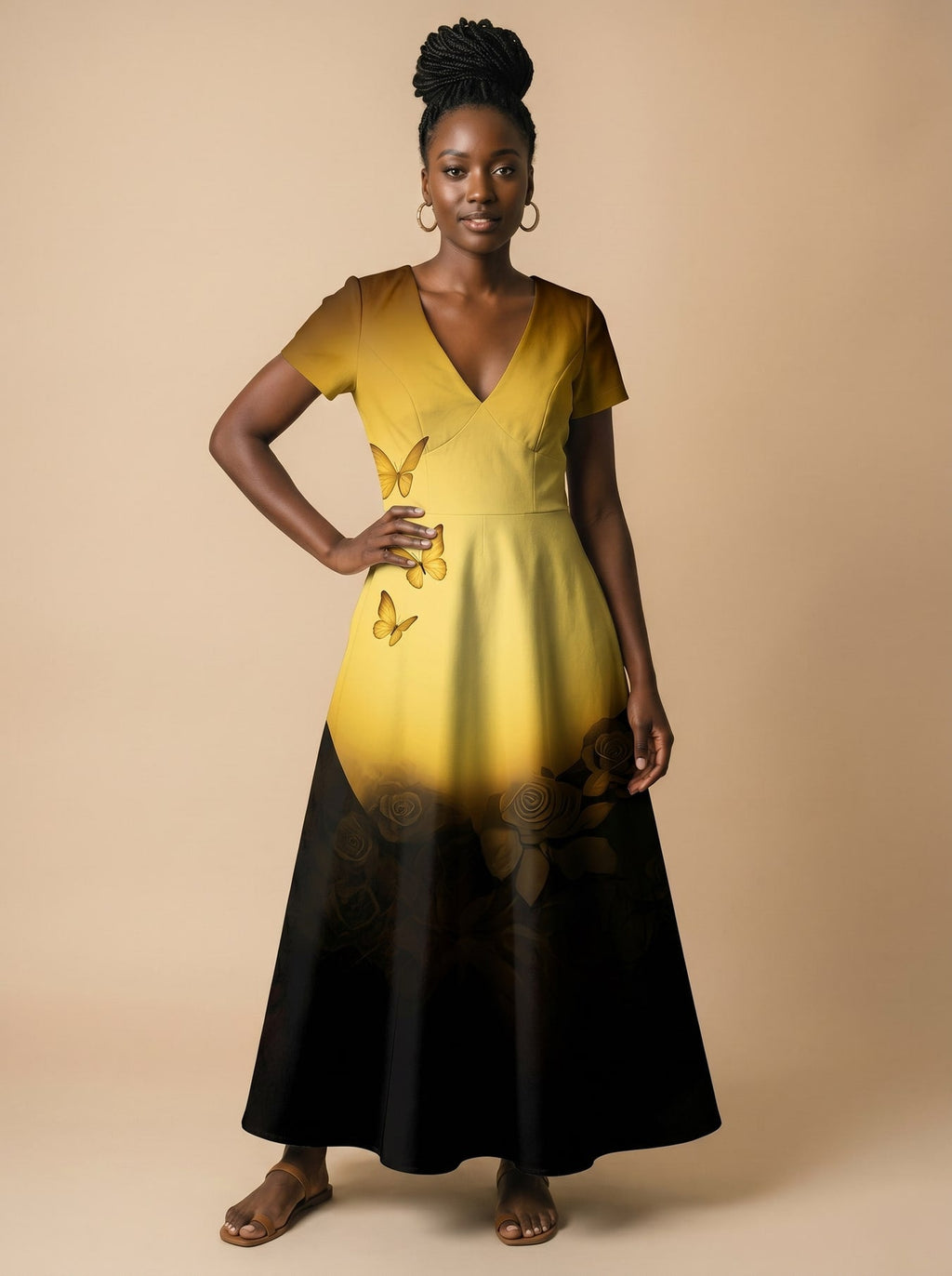 'Imani' Amber Short Sleeve Maxi Dress