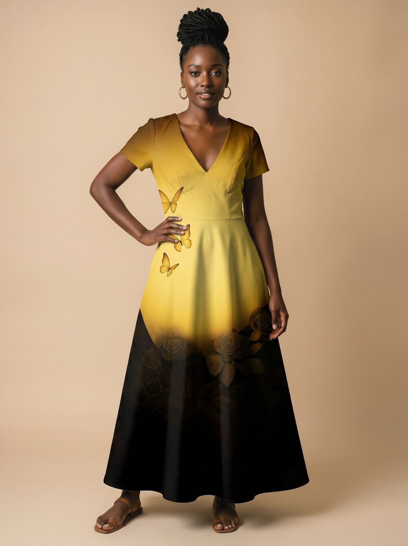 'Imani' Amber Short Sleeve Maxi Dress