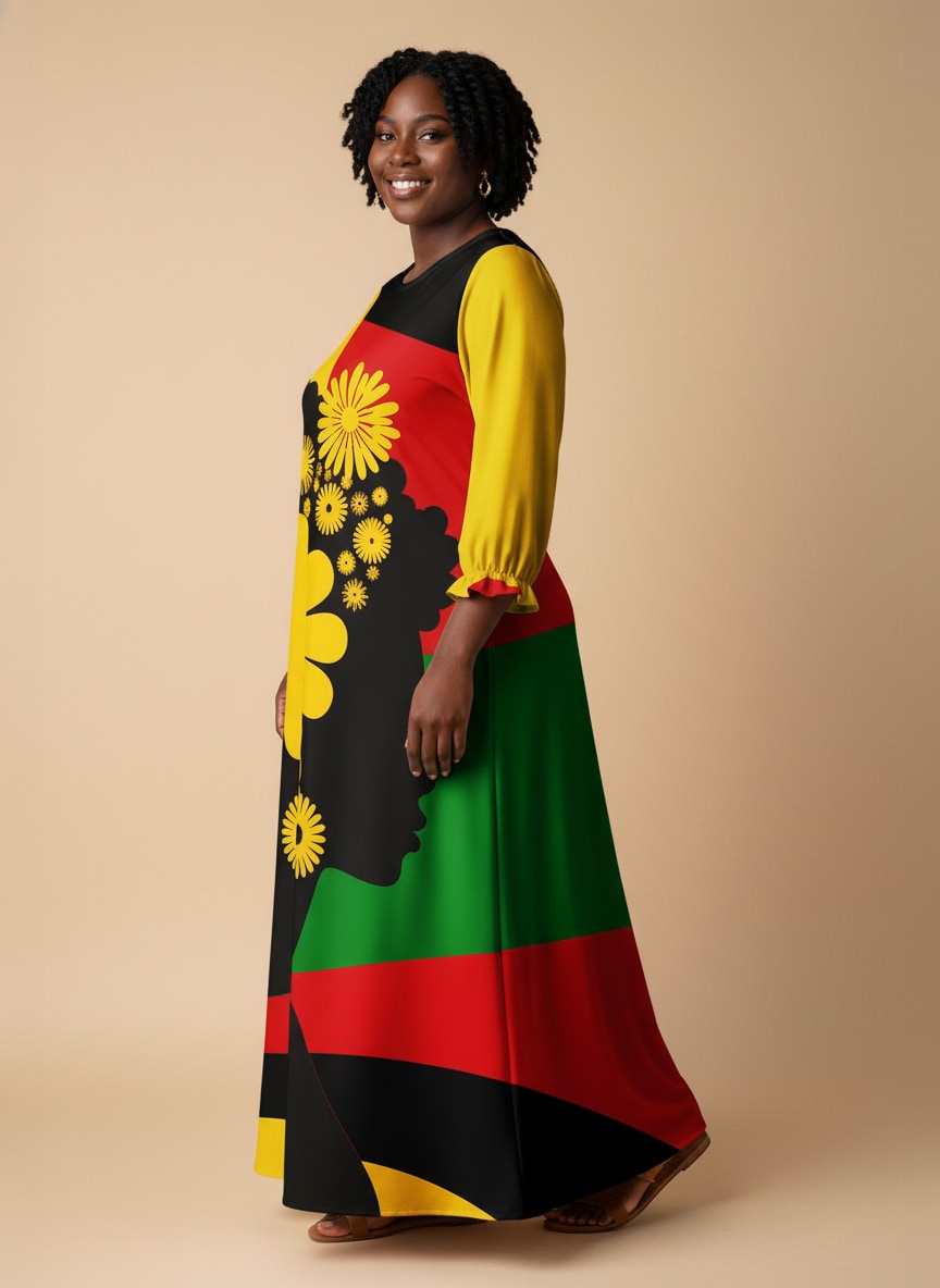 'Furaha' Long Sleeve Maxi Dress
