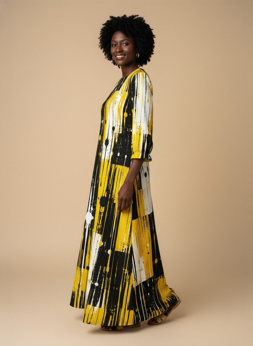 'Mvua' Long Sleeve Maxi Dress