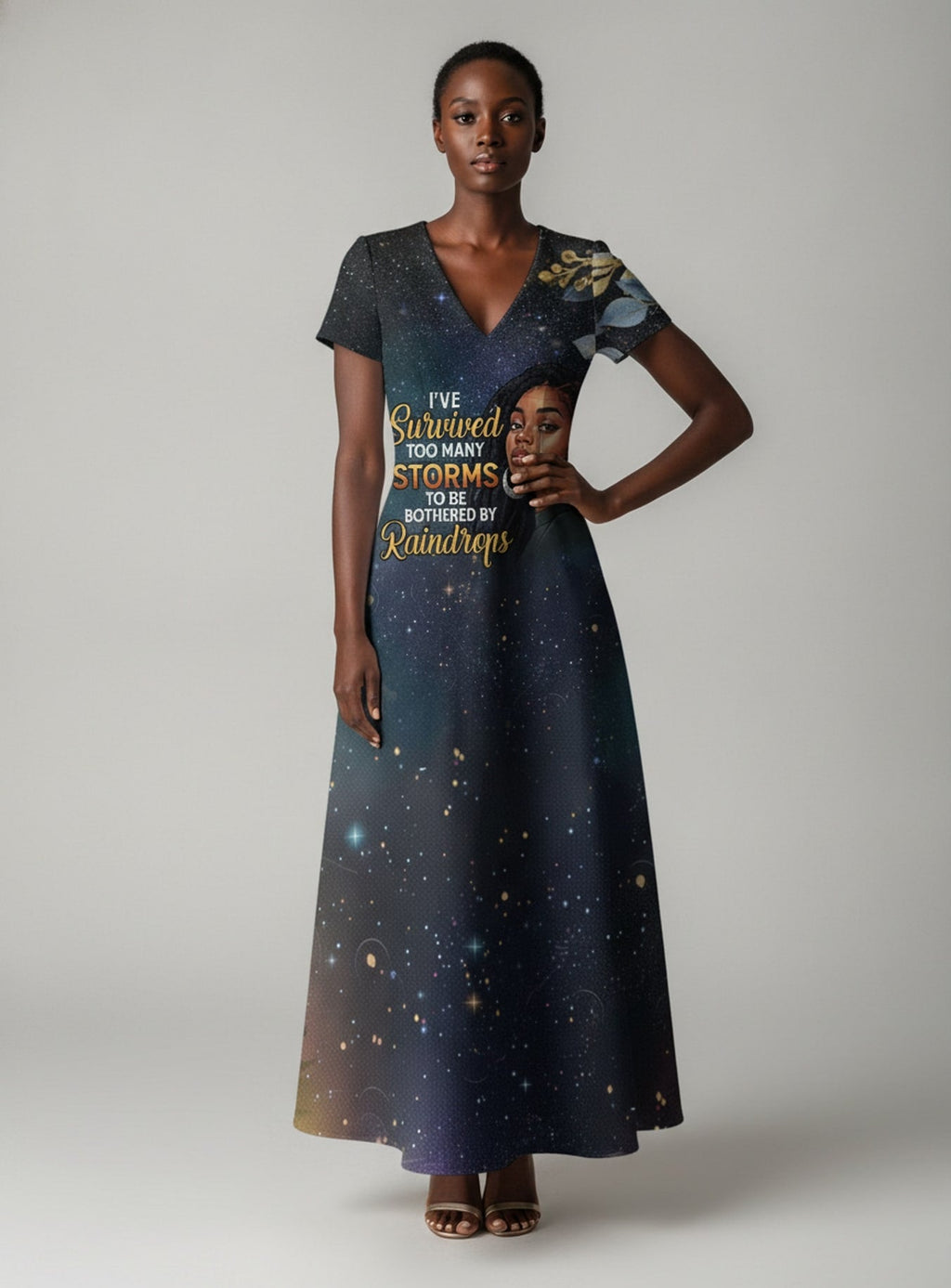 'Nyota' Short Sleeve Maxi Dress