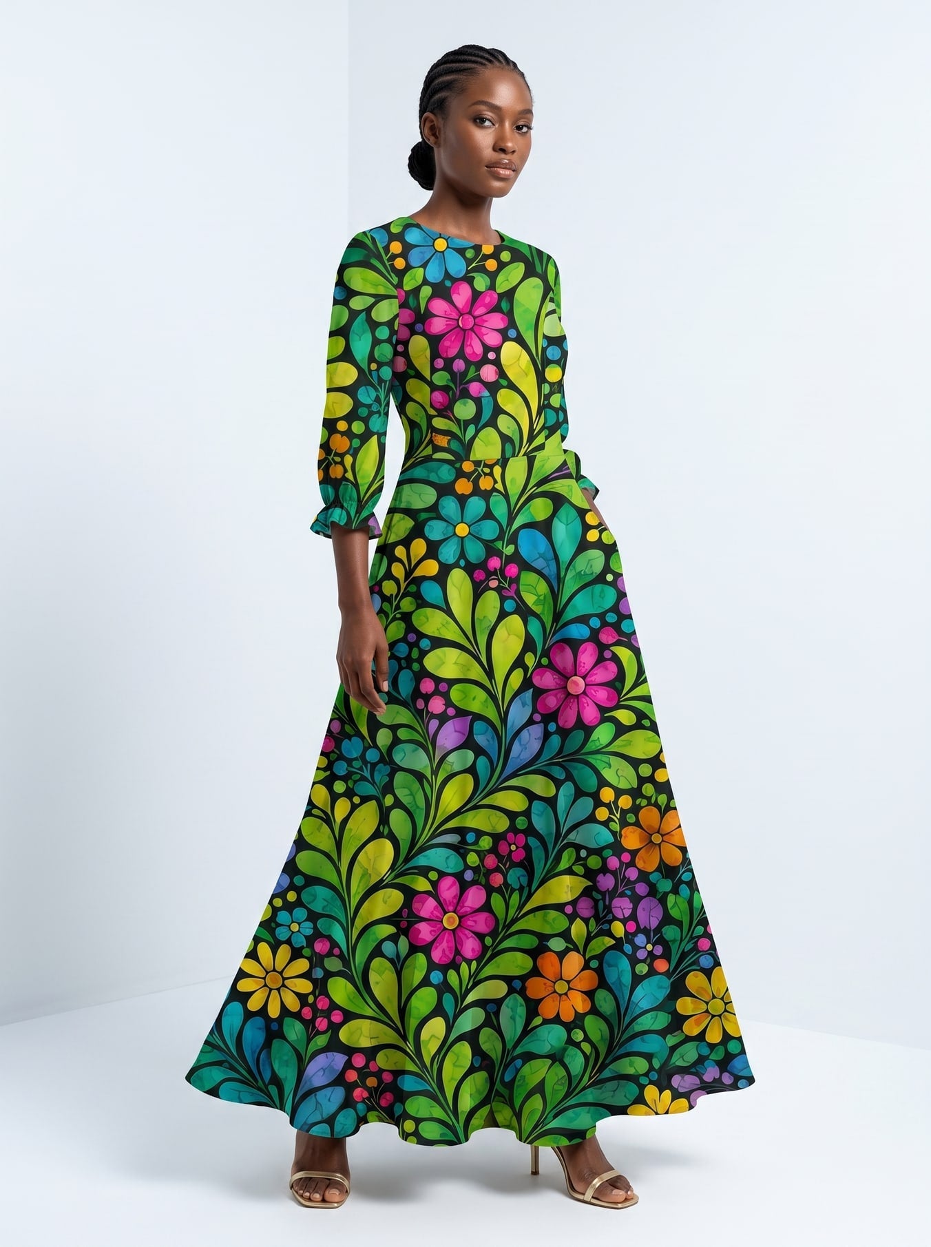 'Zumaridi' Long Sleeve Maxi Dress