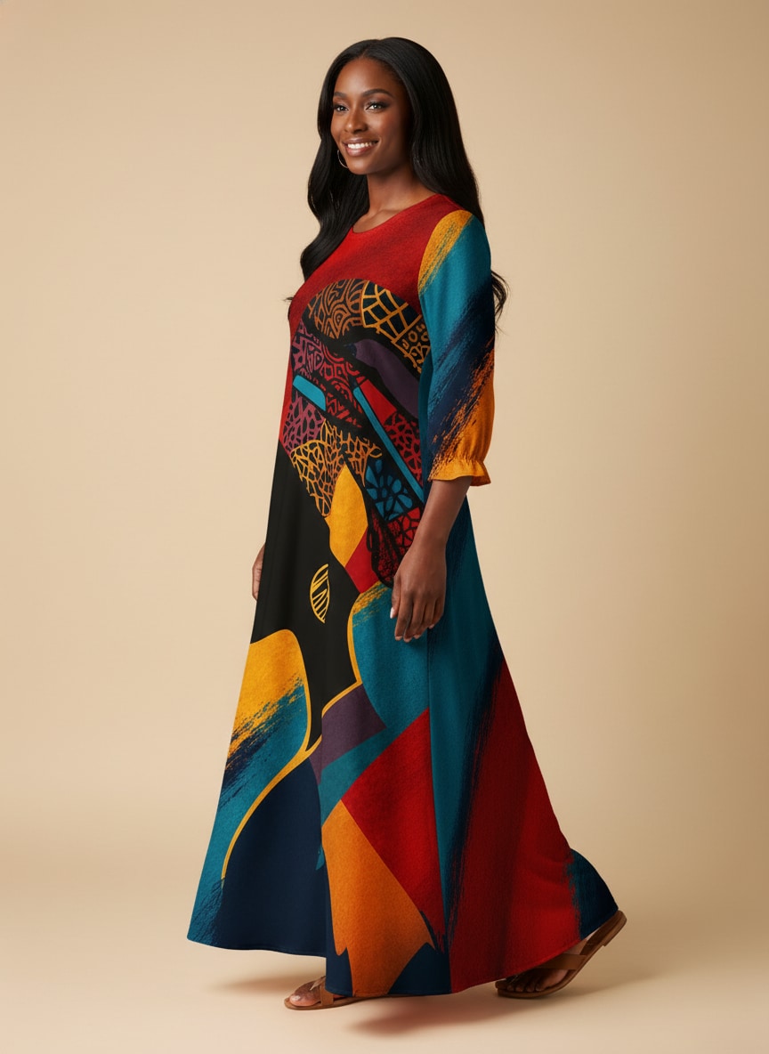 'Nala' Long Sleeve Maxi Dress