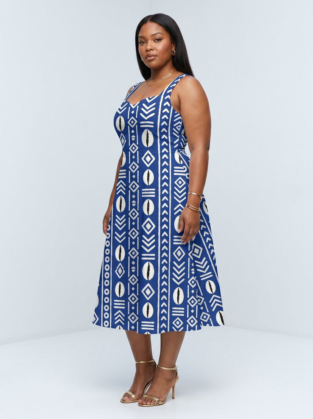 'Oshun' Royal Blue Cotton Corset Dress