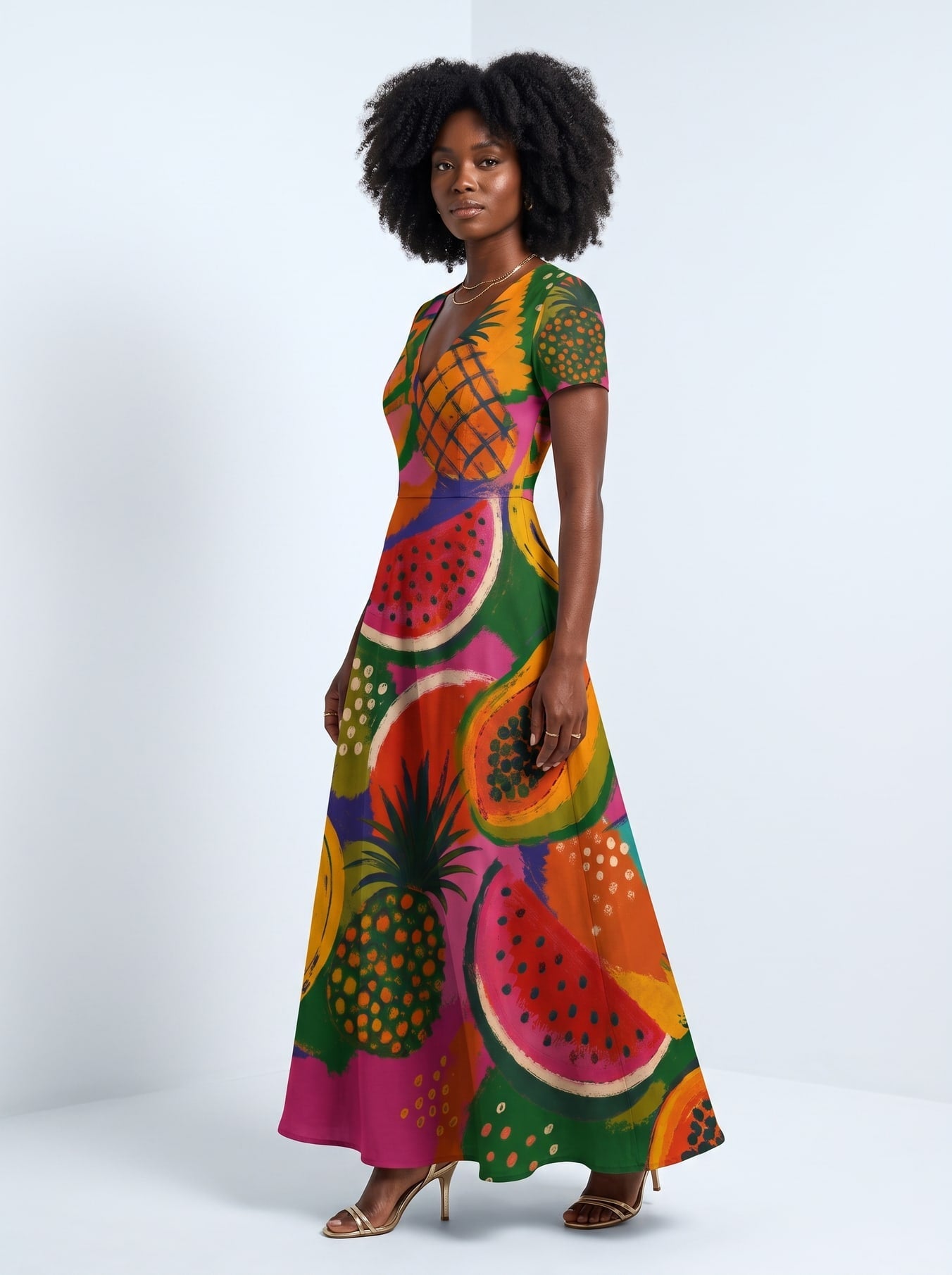 'Matunda' Short Sleeve Maxi Dress