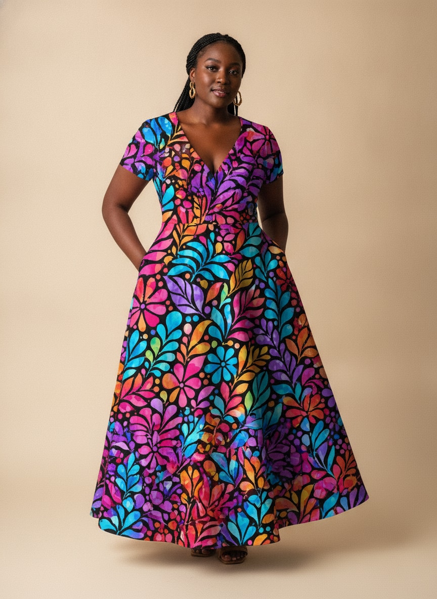 'Rangi' Short Sleeve Maxi Dress
