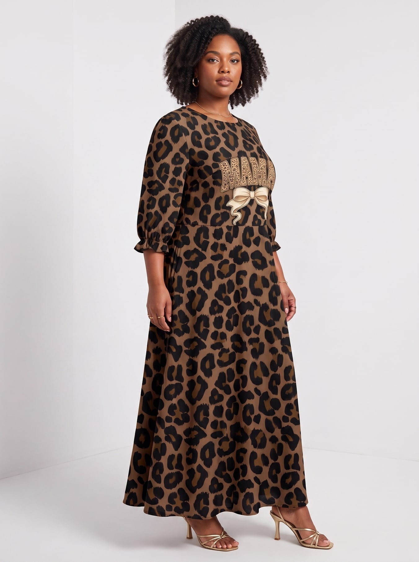 'Mama' Long Sleeve Maxi Dress
