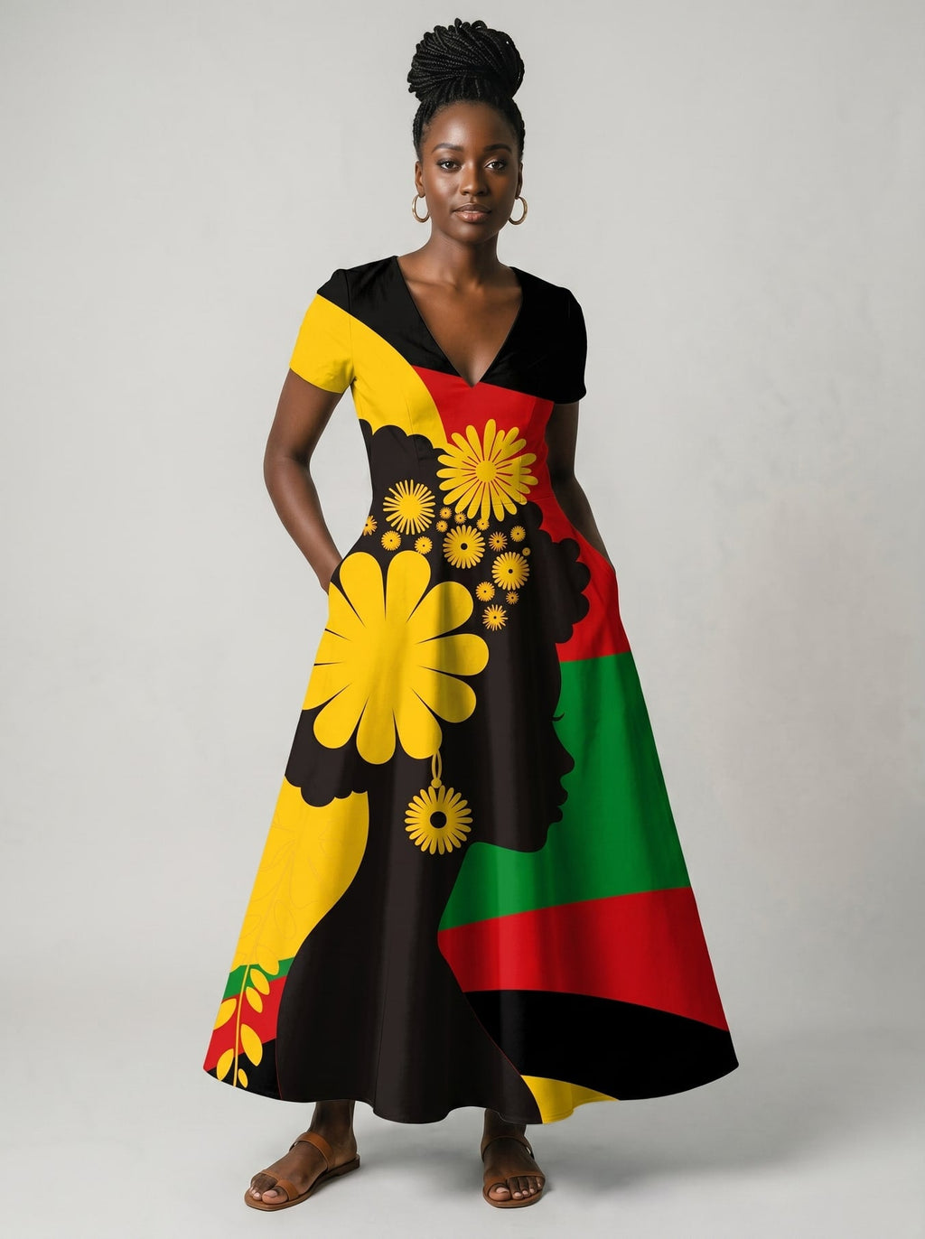 'Furaha' Short Sleeve Maxi Dress