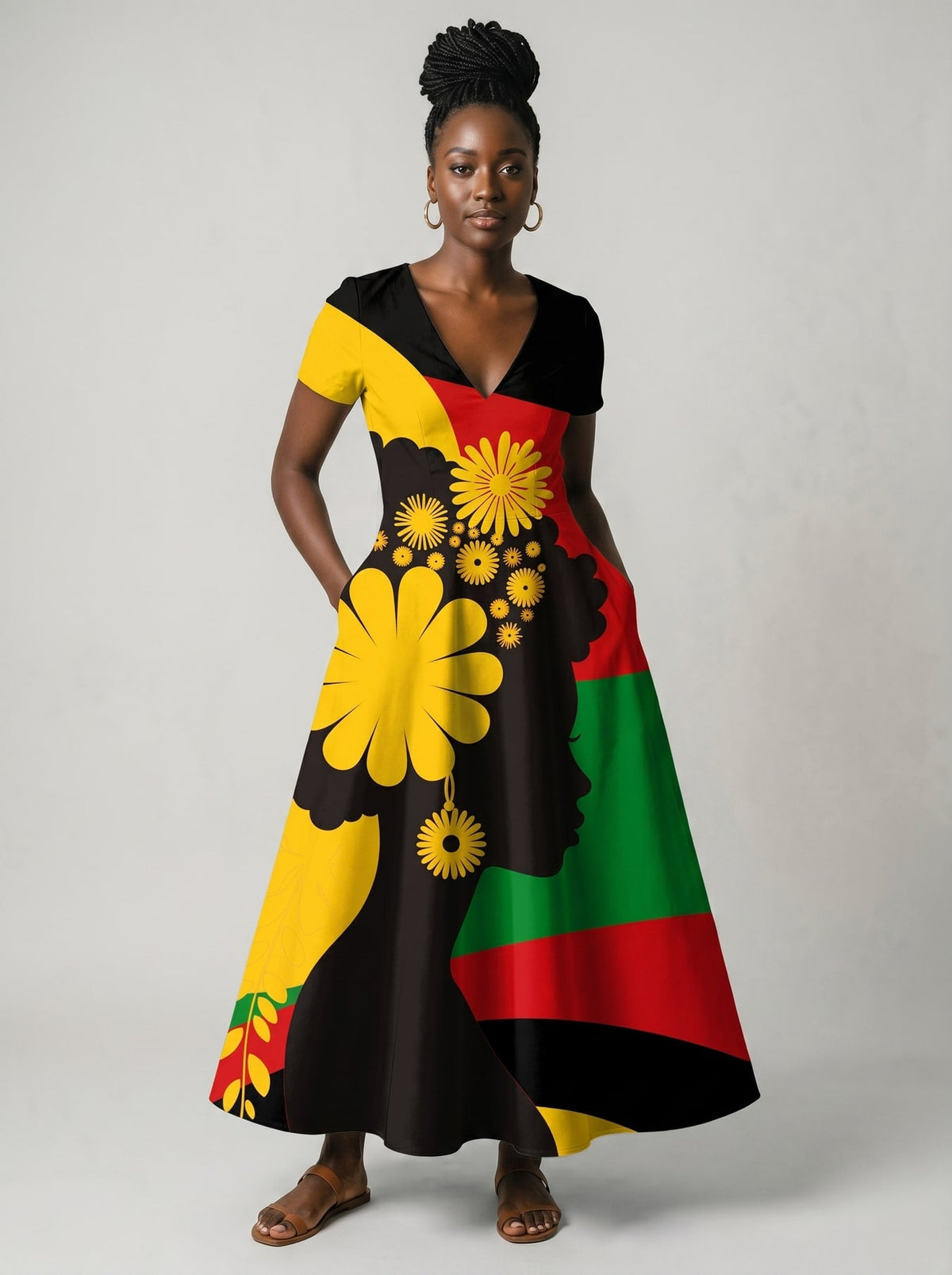 'Furaha' Short Sleeve Maxi Dress