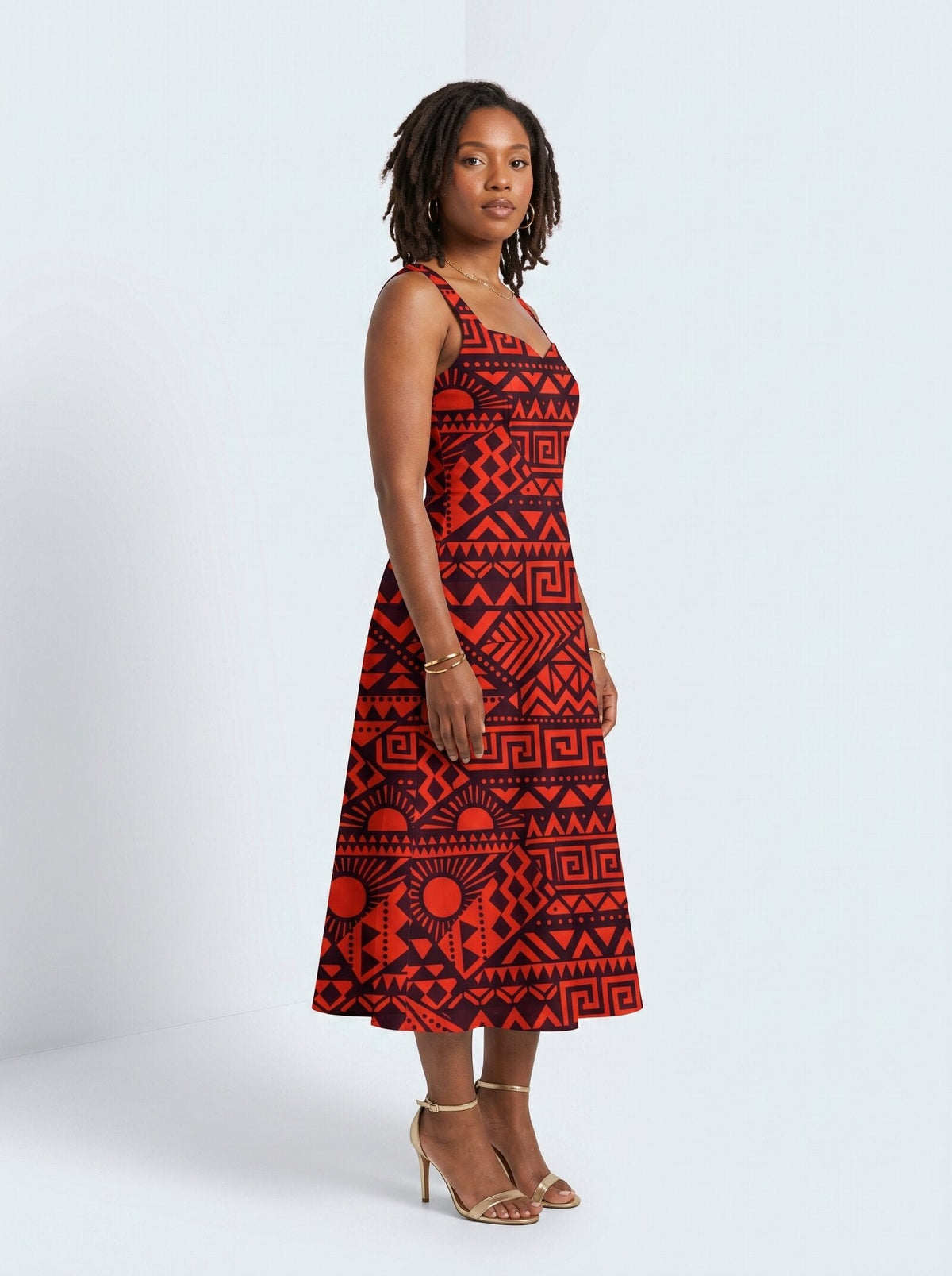 'Shaka' Burgundy Cotton Corset Dress