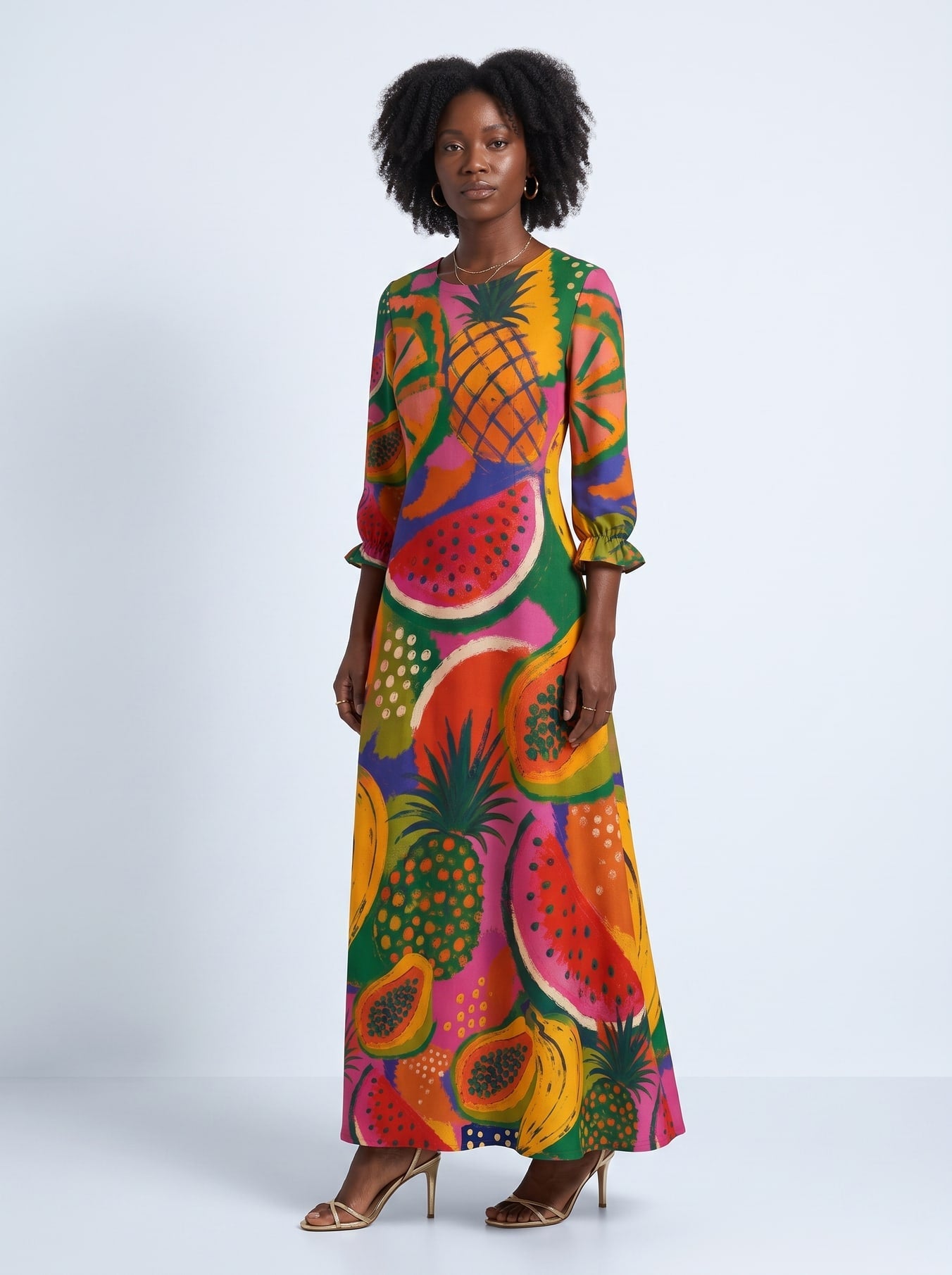 'Matunda' Long Sleeve Maxi Dress