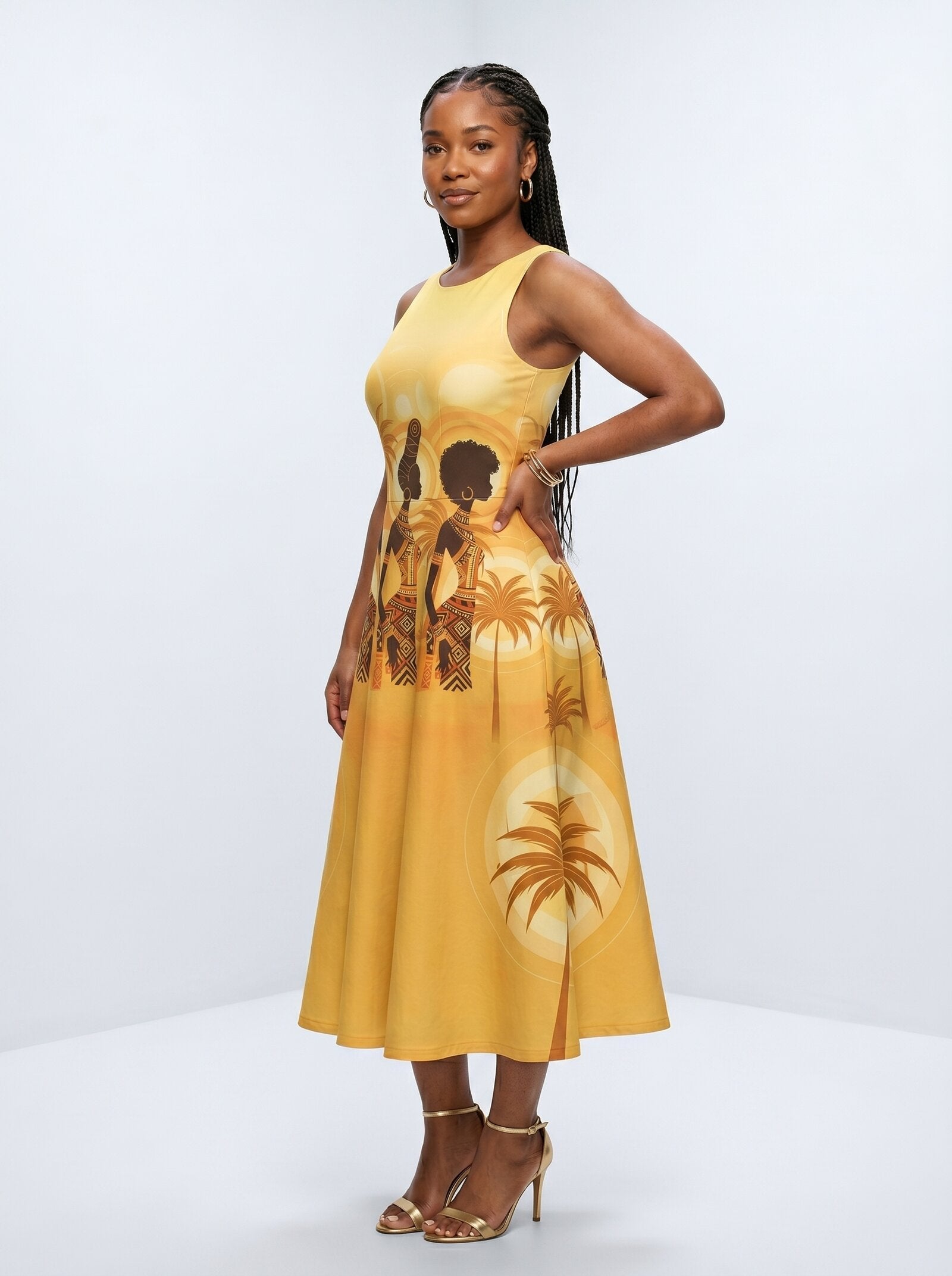 Ancestral Flame Cotton Corset Dress