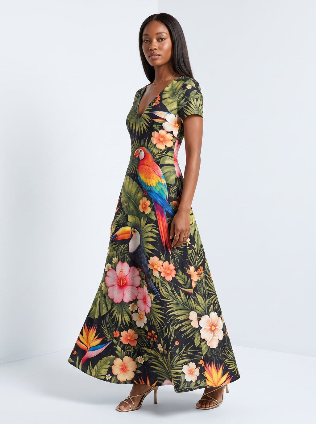 'Kasuku' Short Sleeve Maxi Dress