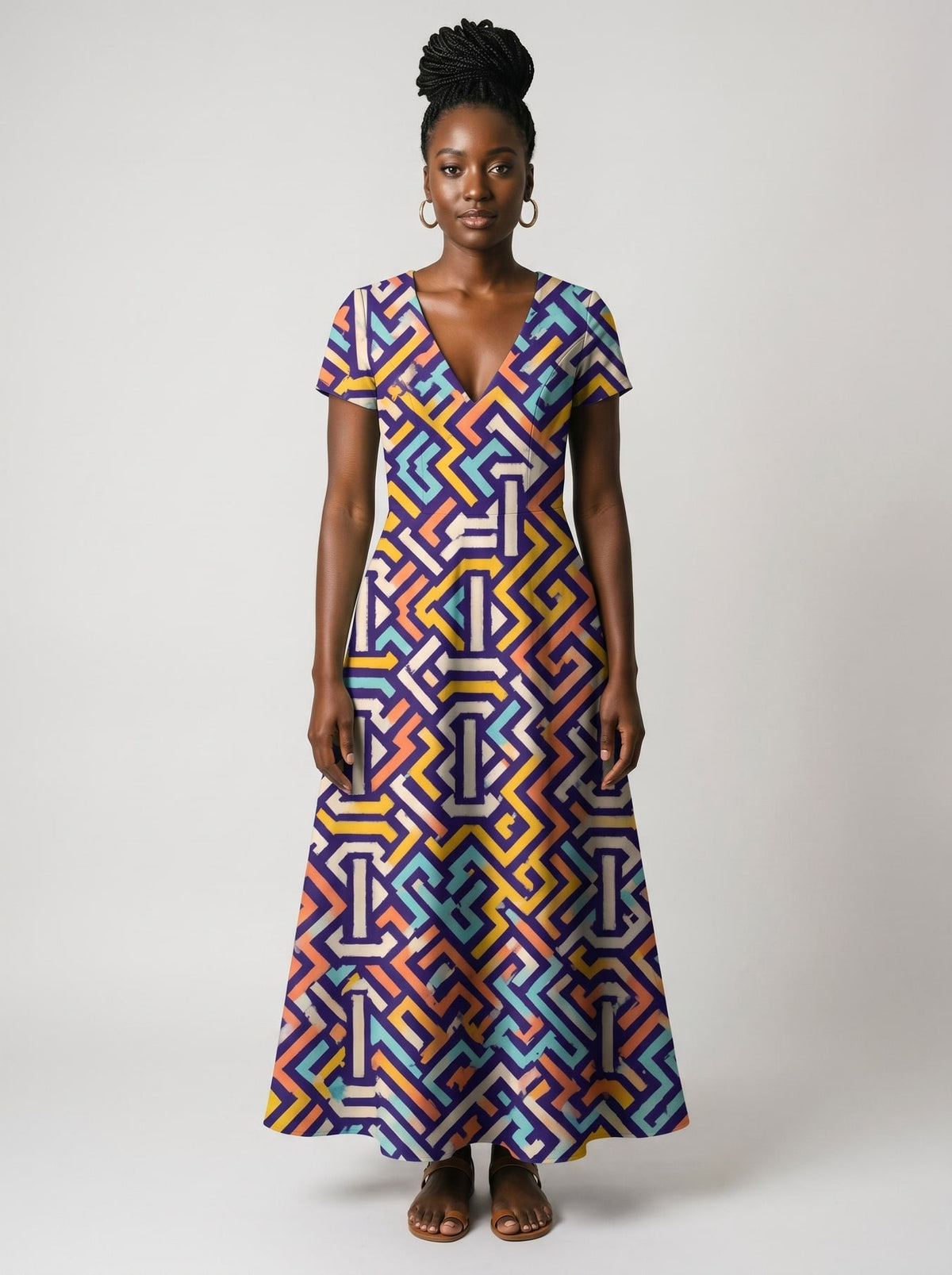 'Njia' Short Sleeve Maxi Dress