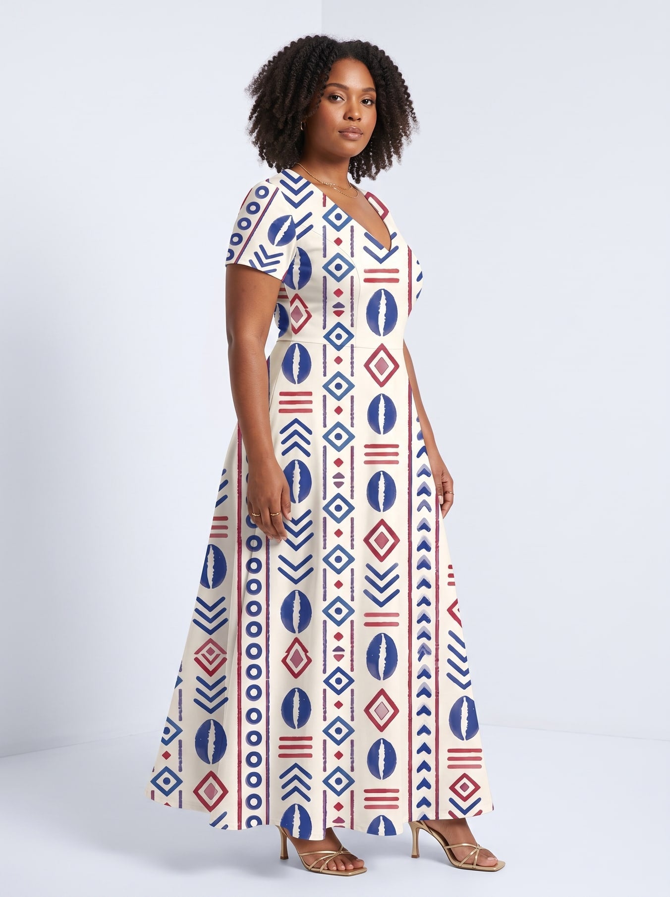 'Uhuru' Short Sleeve Maxi Dress