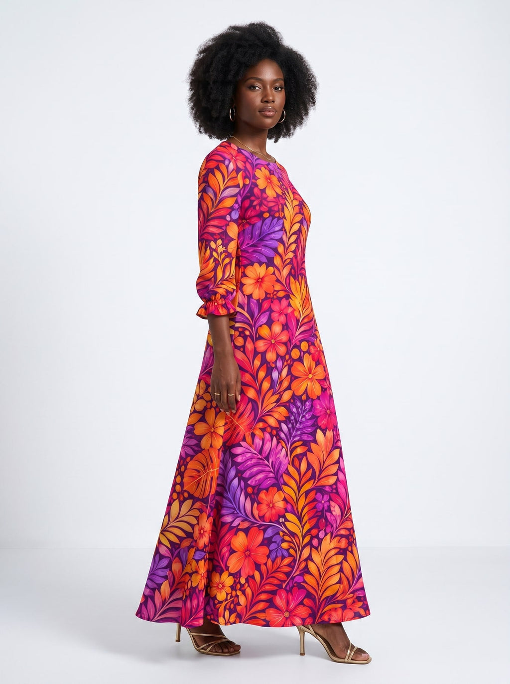 'Waridi' Long Sleeve Maxi Dress