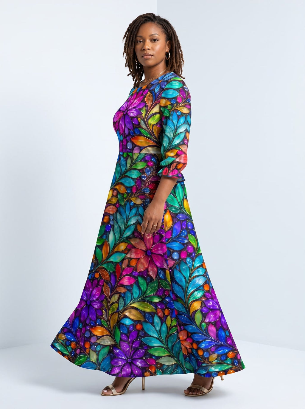 'Upinde' Long Sleeve Maxi Dress