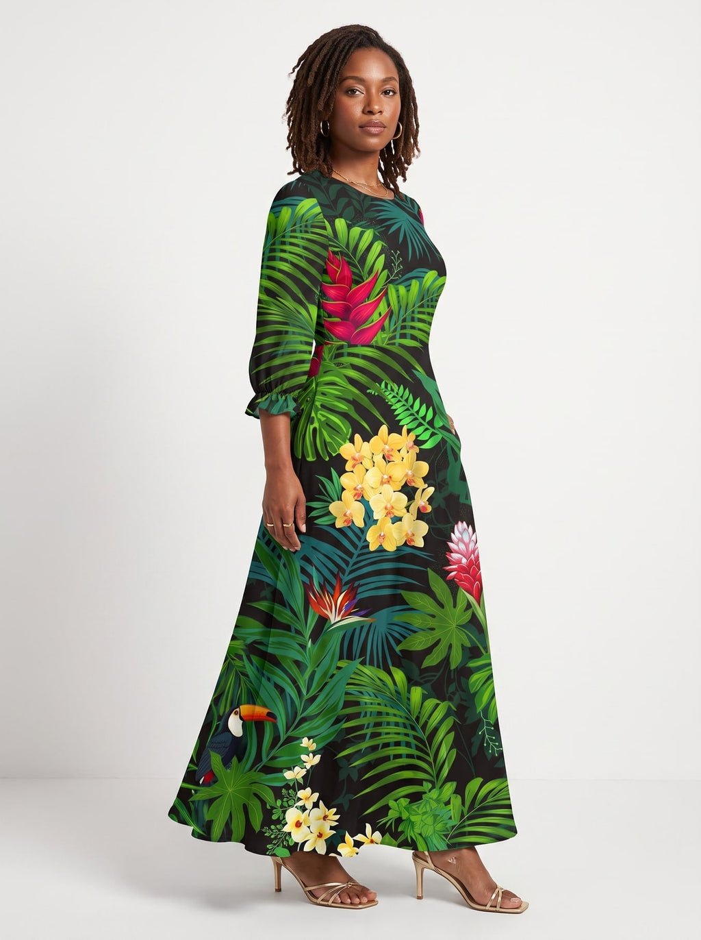 'Kitropiki' Long Sleeve Maxi Dress