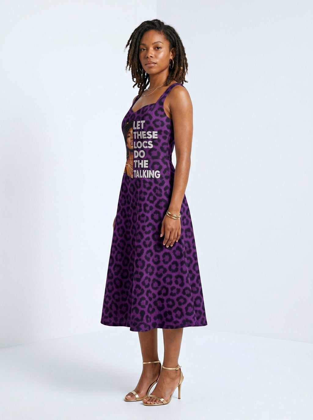 'Purple Leopard' Cotton Corset Dress