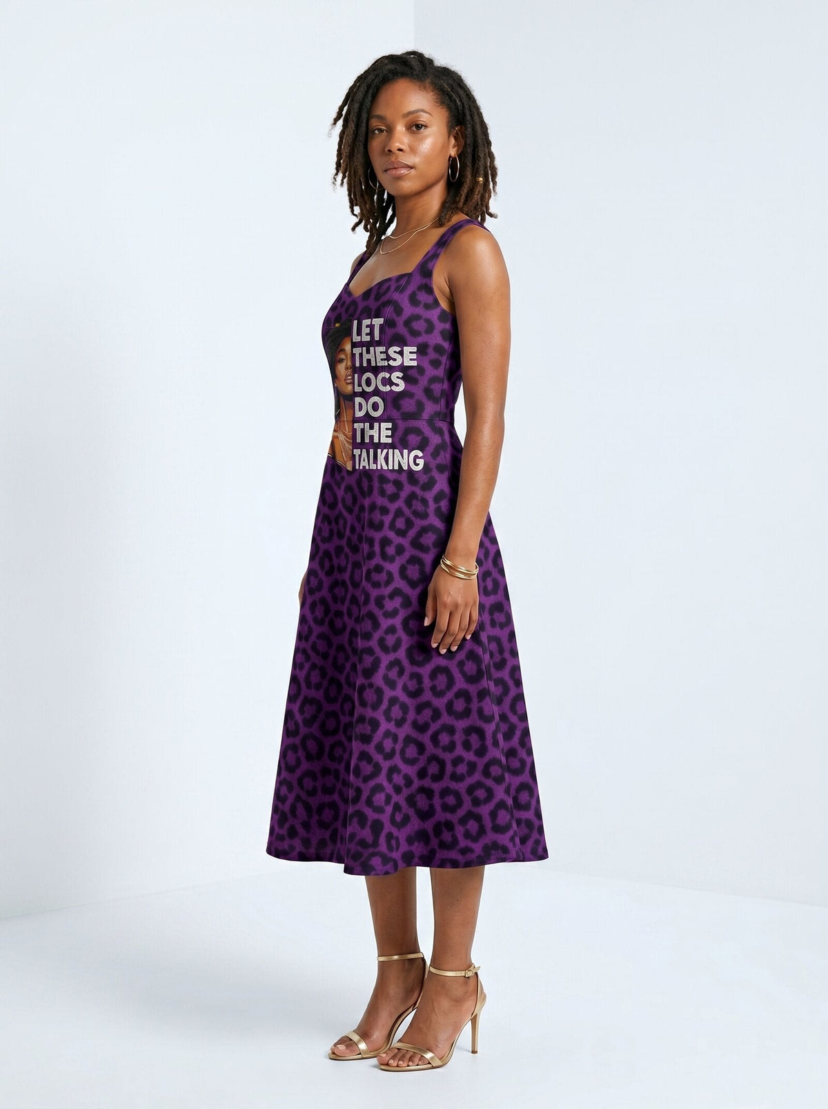 'Purple Leopard' Cotton Corset Dress