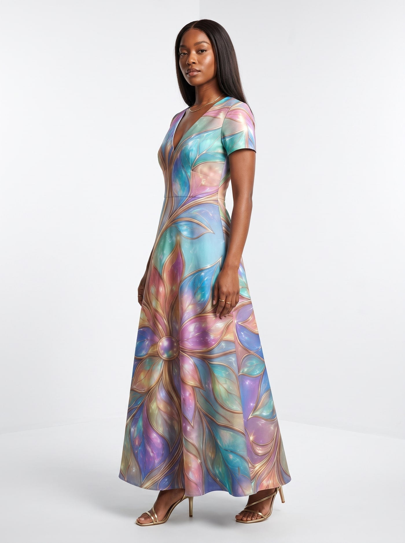 'Almasi' Short Sleeve Maxi Dress