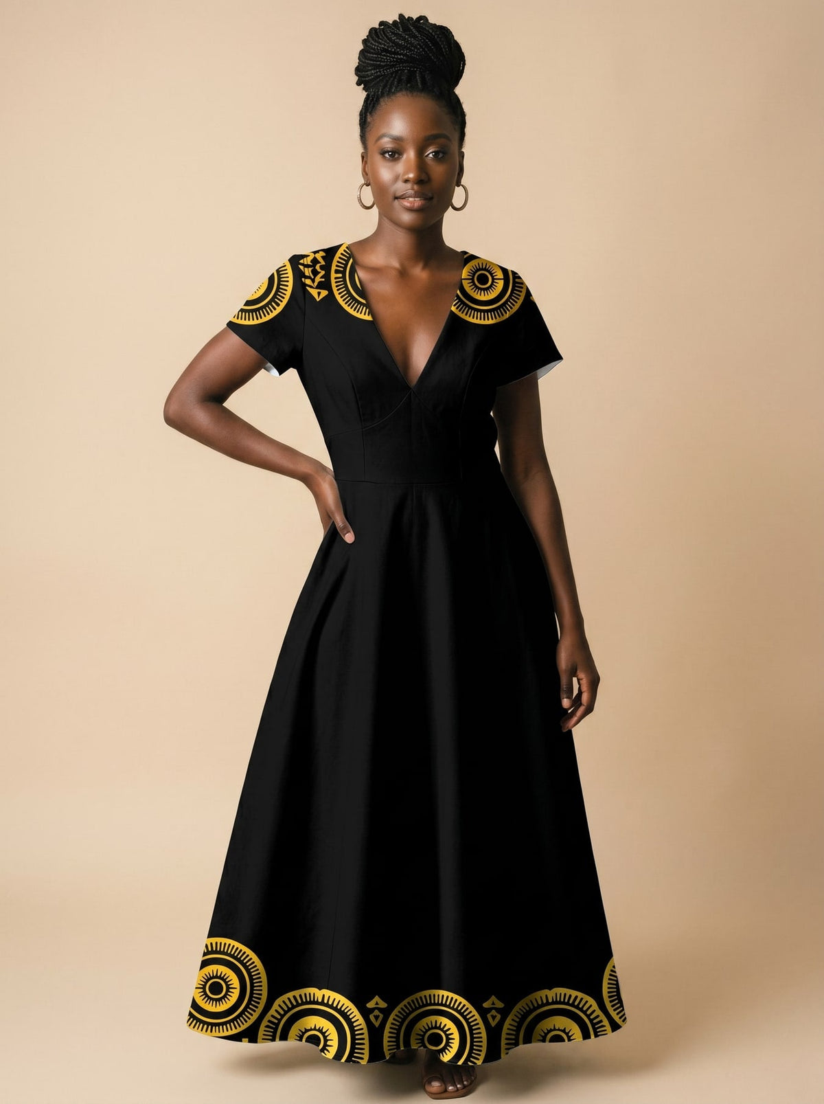 'Mamafo' Short Sleeve Maxi Dress