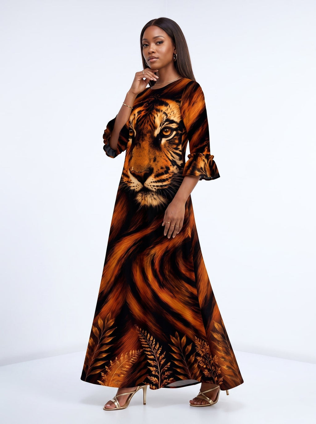 'Moto' Long Sleeve Maxi Dress