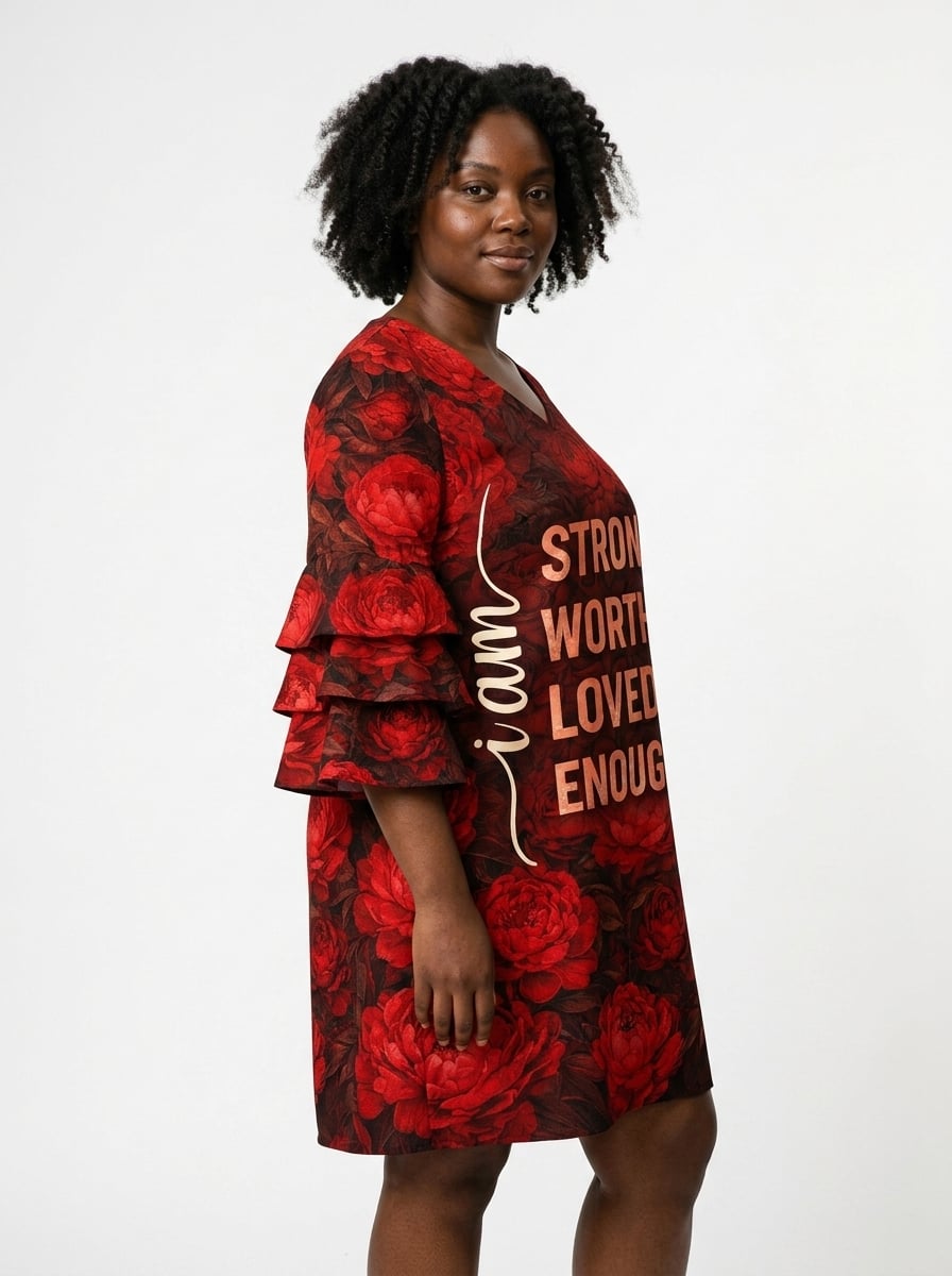 'Tosha' Stacked Ruffle Sleeve Dress