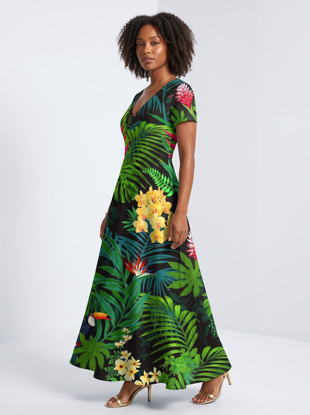 'Kitropiki' Short Sleeve Maxi Dress