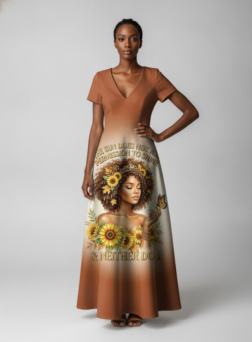 'Shine Unbound' Short Sleeve Maxi Dress