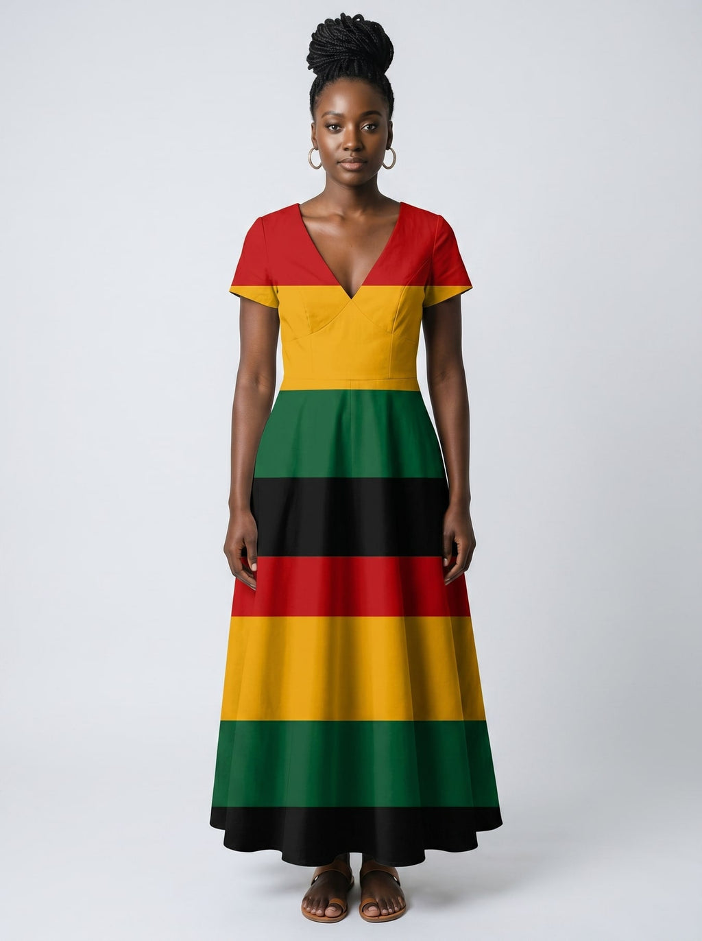 'Accra' Short Sleeve Maxi Dress