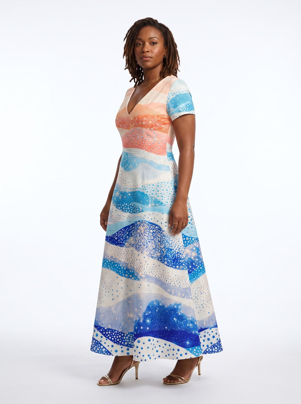 'Maji' Short Sleeve Maxi Dress