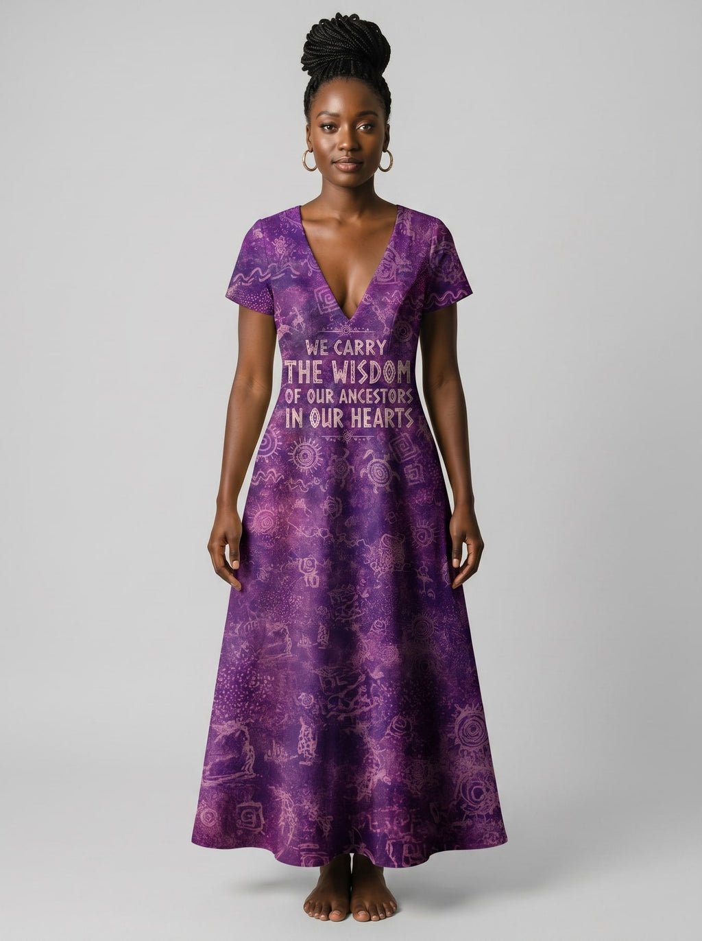 'Hekima' Short Sleeve Maxi Dress