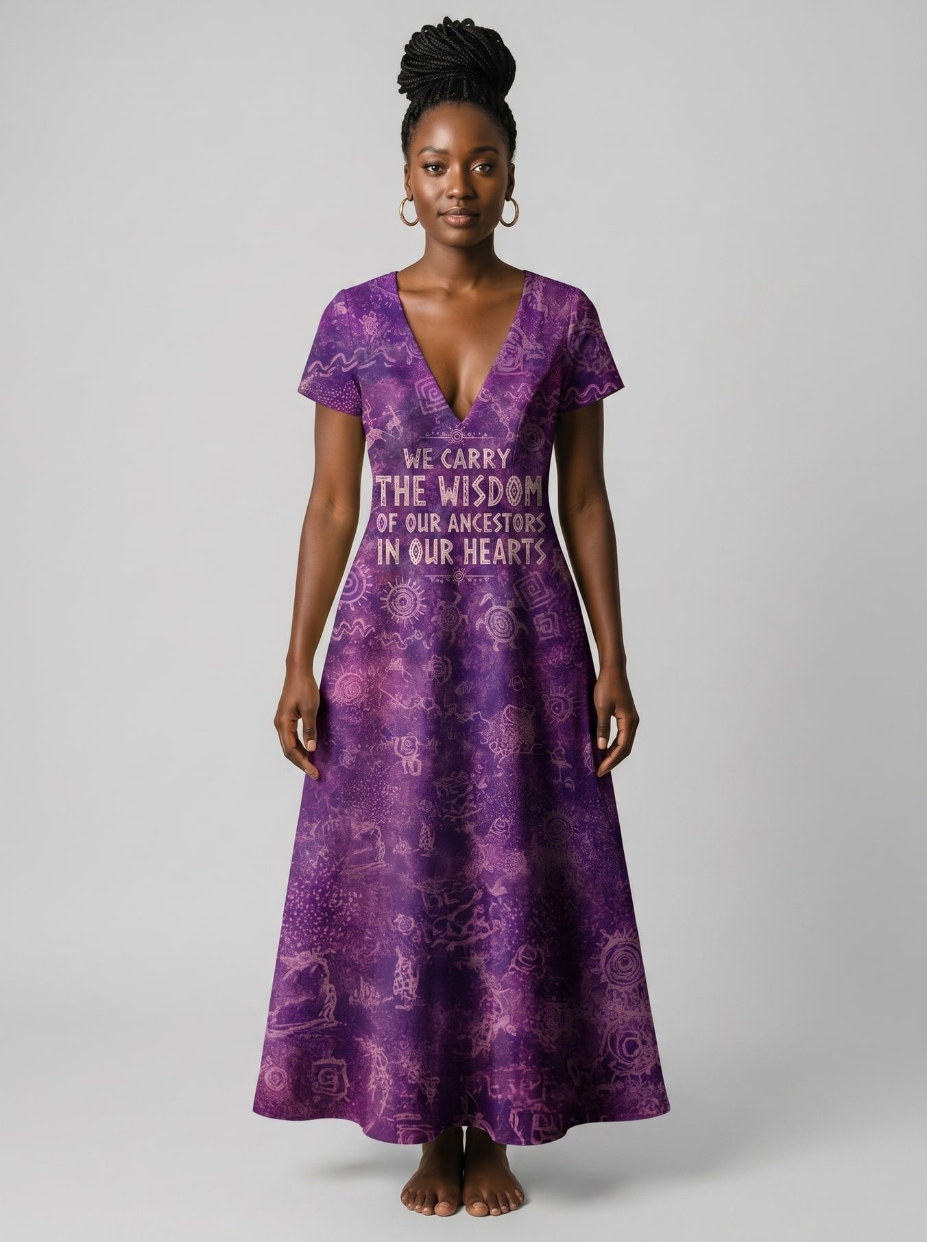 'Hekima' Short Sleeve Maxi Dress
