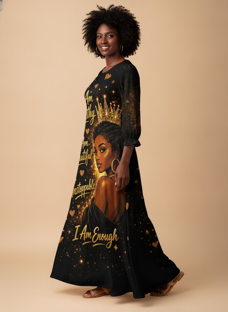 'Tunu' Long Sleeve Maxi Dress