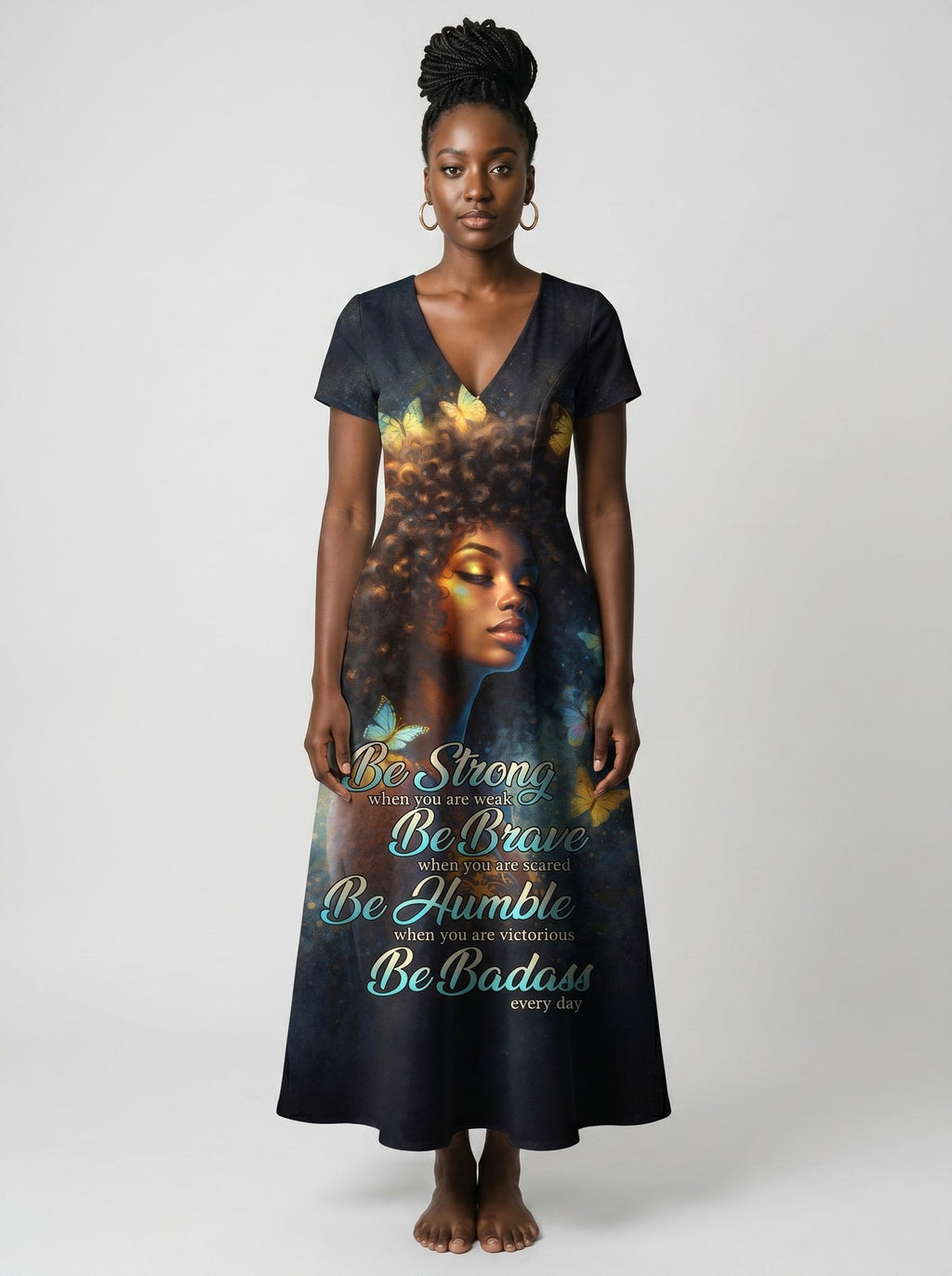 'Badass' Short Sleeve Maxi Dress