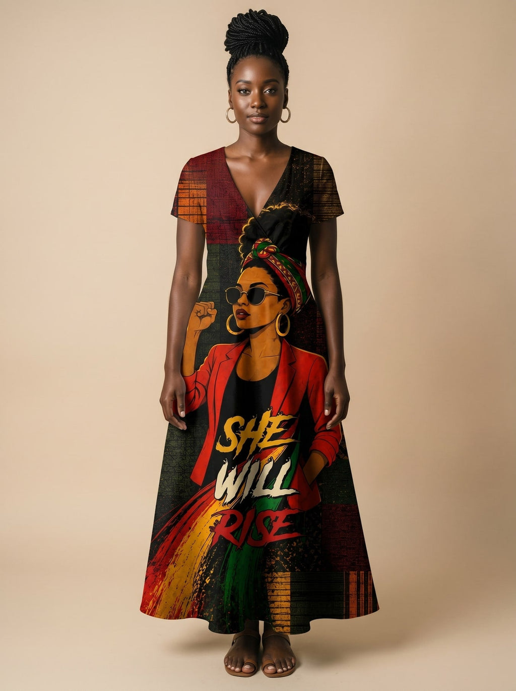 'Inuka' Short Sleeve Maxi Dress