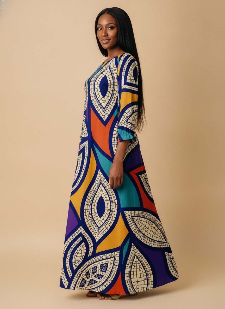 'Johari' Long Sleeve Maxi Dress