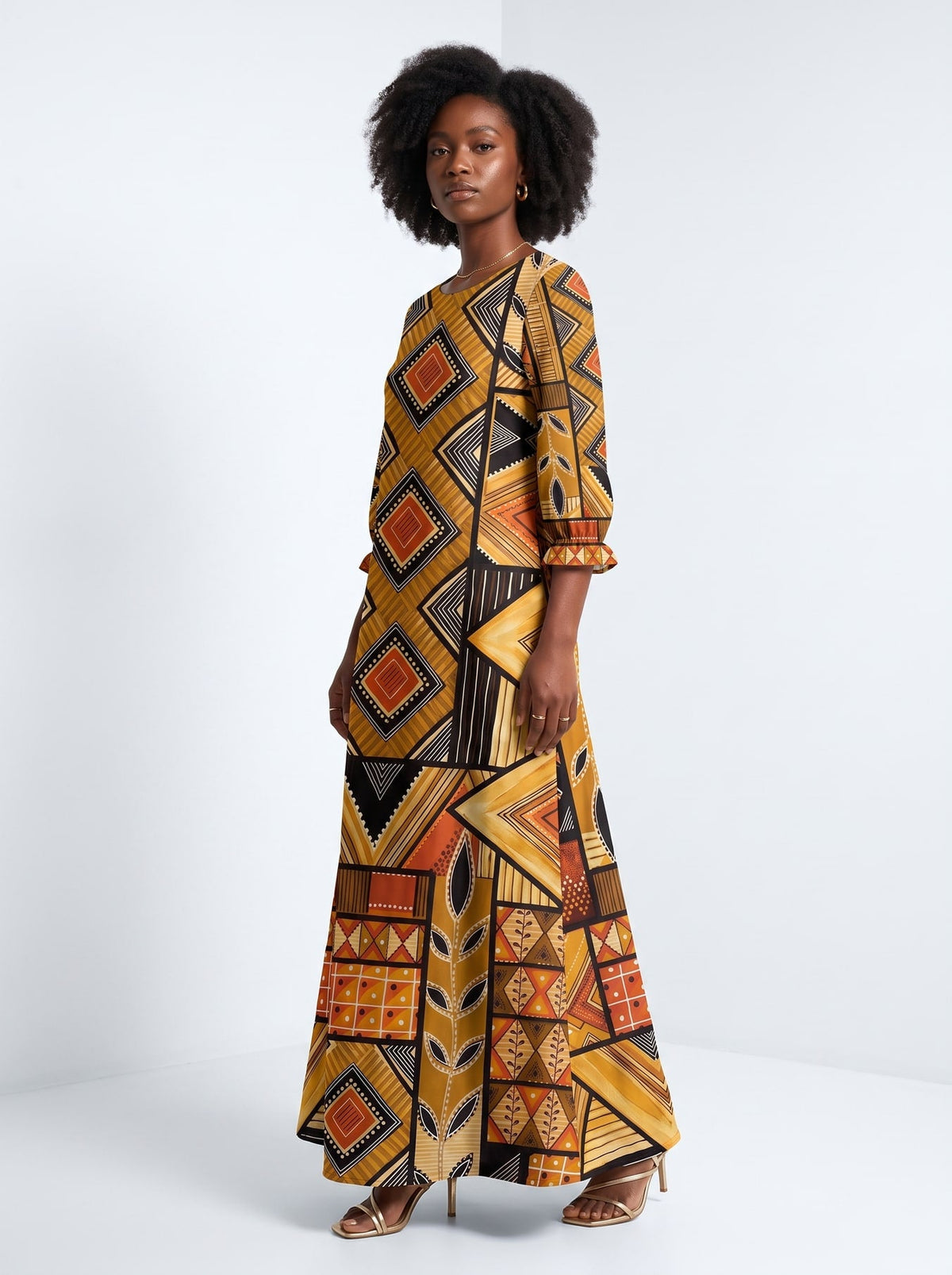 'Ardhi' Long Sleeve Maxi Dress