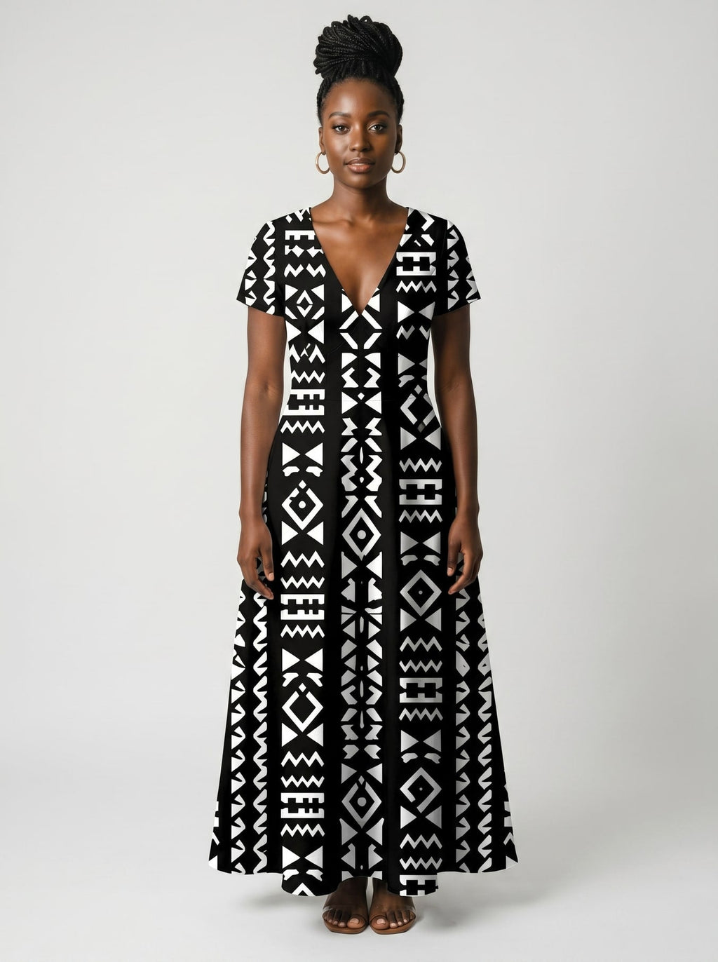 'Kuba' Short Sleeve Maxi Dress